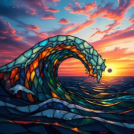 Unterstreicht die bunte Welle von Artistic