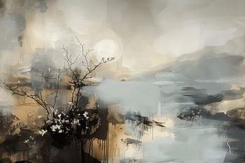 Paysage abstrait dans le style japonais