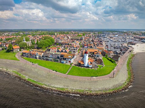 Urker luchtfoto van het voormalige eiland aan het IJsselmeer