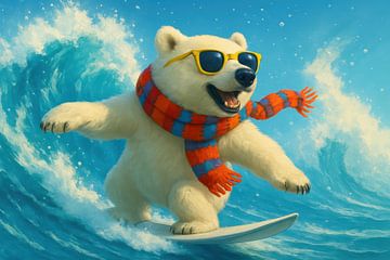 Poolbeer op schuimende golf van Imperial Art House