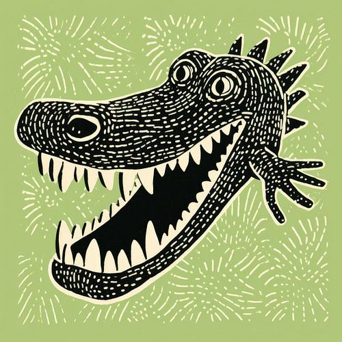 Folkloristische krokodillenkop