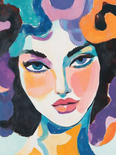Gouache fashion portret krullen
