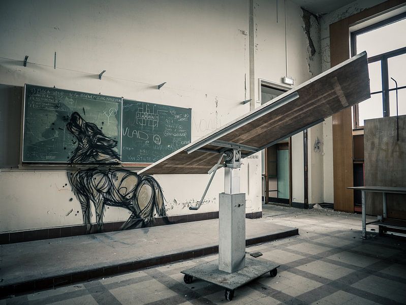 Abandoned School, Belgium - Urbex / Decay / Old / Graffiti / Street Art / Animal / University / Wolf by Art By Dominic