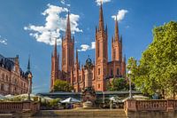 Marktsäule und Marktkirche, Wiesbaden