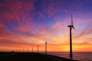 Windmolens zonsondergang von Dennis van de Water