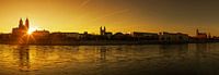 Maagdenburgse panorama bij zonsondergang van Frank Herrmann thumbnail