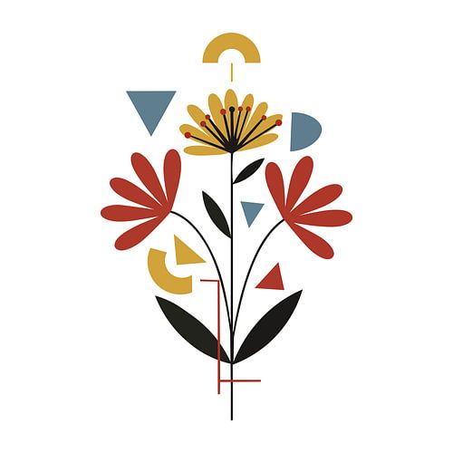 Abstracte Geometrische Bloemsierkunst Compositie