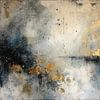Abstract Painting - Gold Blue Mysterious Artwork by Joriali Abstract