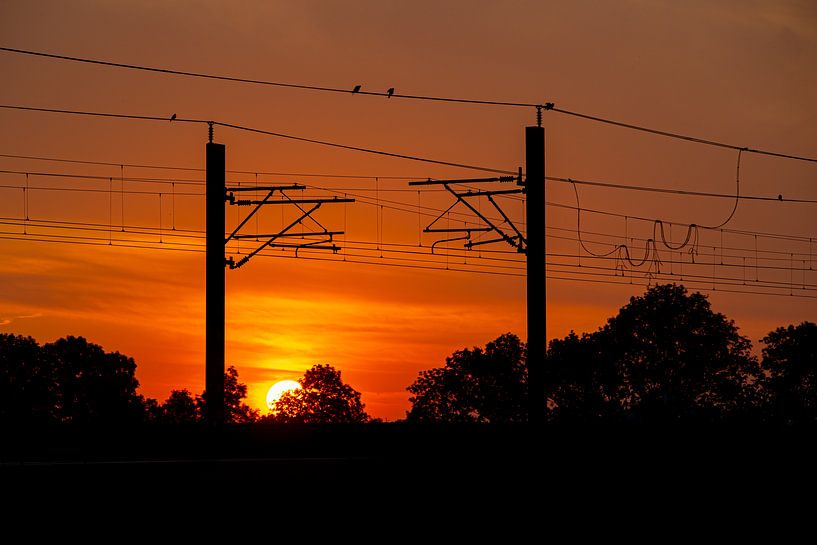 A sunrise at the Hanze Line near Zalk by Stefan Verkerk