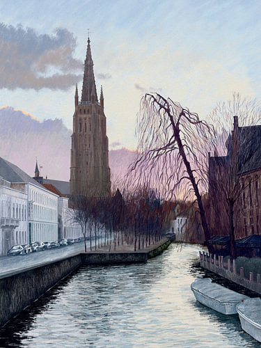 Ein Winterabend in Brügge: Die Liebfrauenkirche