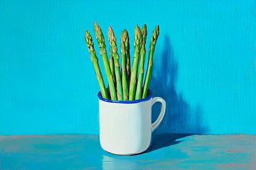 Asparagus in a white cup - Colourful by Poster Art Shop