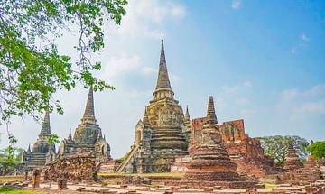 Tempelcomplex met stoepa's in Ayutthaya van Barbara Riedel