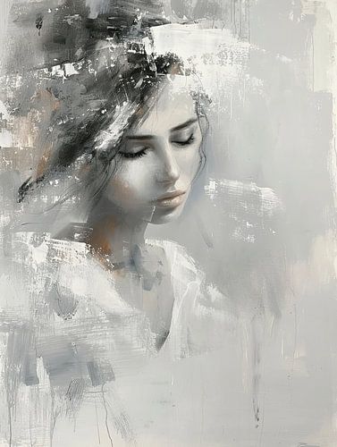 Femmes peignant en noir et blanc | Silence onirique