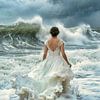 bride in the surf 2 by Egon Zitter