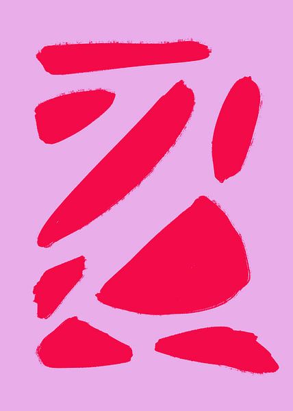 Minimalisme in rood en roze van Studio Allee
