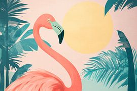 Flamingo in tropical sunlight by Poster Art Shop