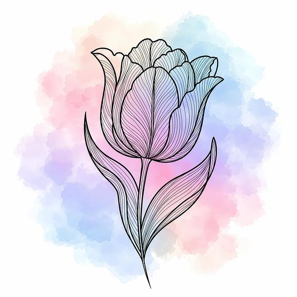 Elegant Tulip Bloom by Artistic