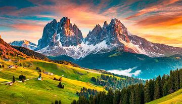 Dolomiti Berge und Wald von Mustafa Kurnaz