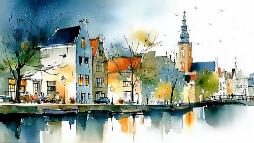 Evening on the Canal by Preet Lambon