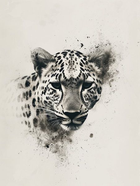 Ink Visions - Splashes of a Snow Leopard by Eva Lee