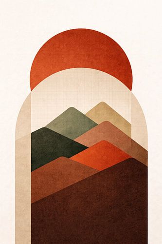 Abstract Mountain Sun Earth Tones