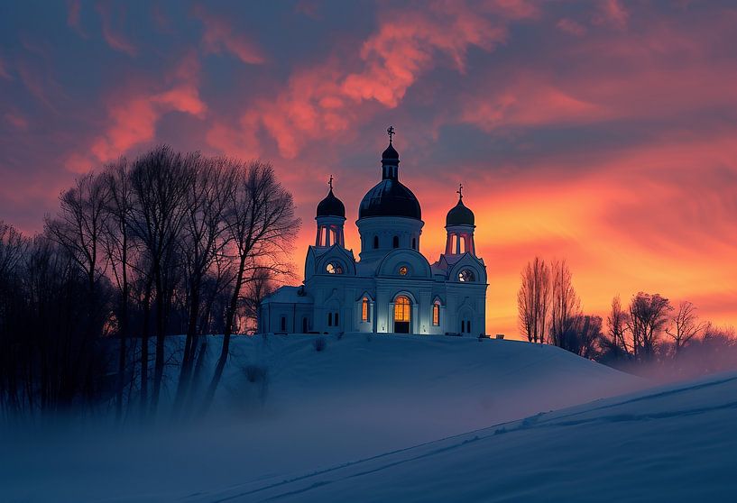 Schittering door kerkbogen van fernlichtsicht