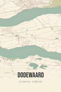 Vintage landkaart van Dodewaard (Gelderland) van Rezona