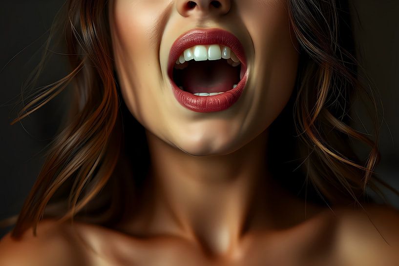 woman in ecstasy cries out by Egon Zitter