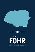 Föhr | Design kaart | Silhouet | Minimalistische kaart
