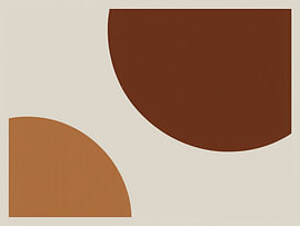 Minimalist Abstract Geometric Art in Warm Brown and Beige by Alfonz
