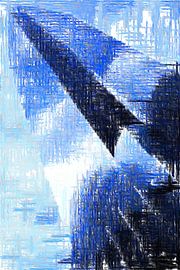 Wolkenkrabber in blauwe structuur sur Ready Or Not