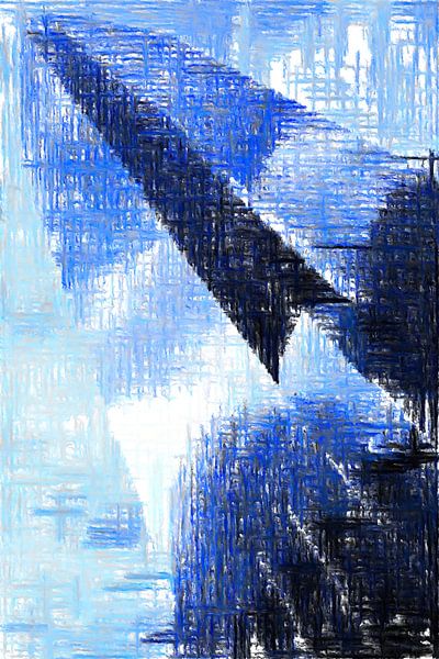 Wolkenkrabber in blauwe structuur von Ready Or Not