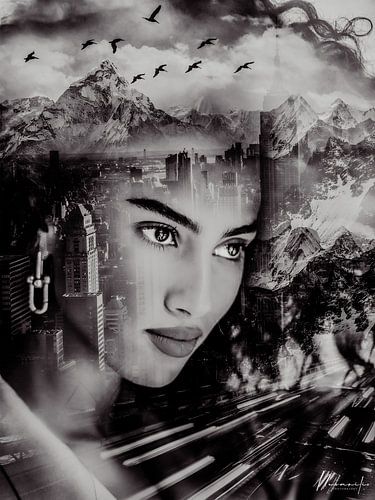 Imaan Hammam - Doppelbelichtung (B&W Editon)