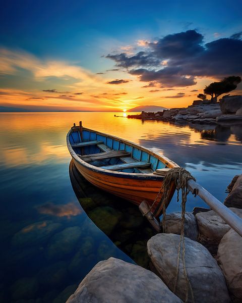 Ankern im Sonnenuntergang von fernlichtsicht