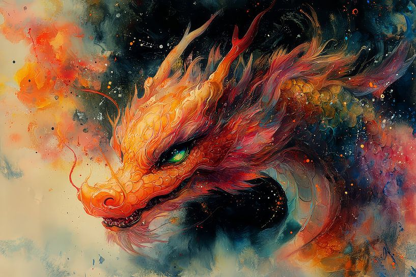 peinture japonaise dragon par Egon Zitter