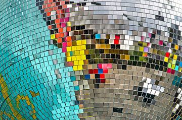Colourful reflections in a disco ball