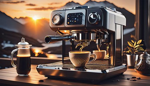 Machine à café moderne avec grains