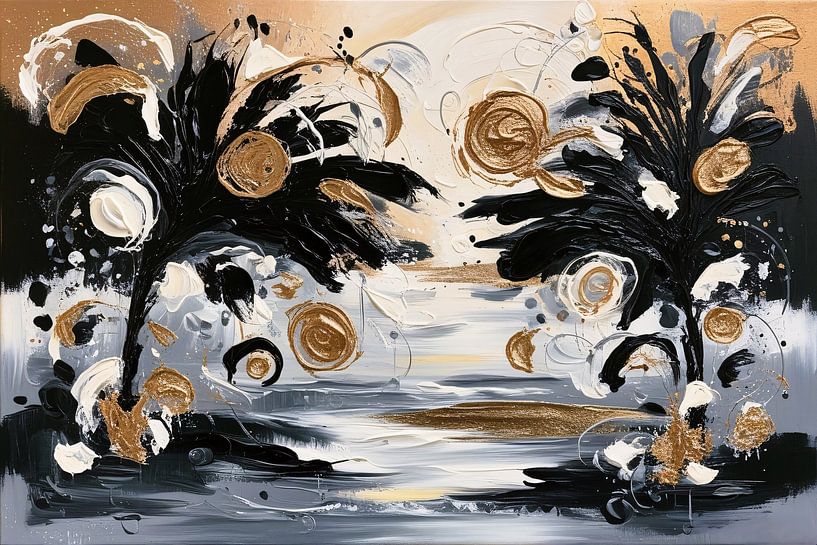 Abstracte palmbomen en cirkels van Art & Soul Creations