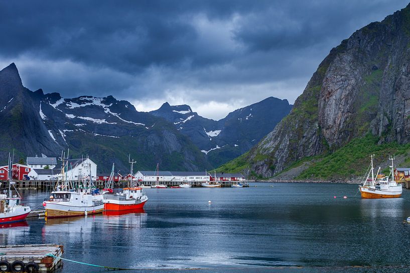Haven op de Lofoten in Noorwegen van Hamperium Photography