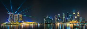 Marina Bay Singapore by night by FineArt Panorama Fotografie Hans Altenkirch