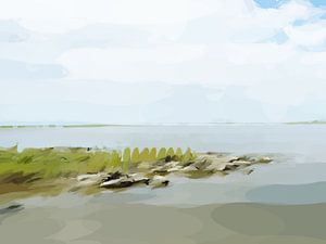 Landschaft - Land, das bei Flut überschwemmt wird.