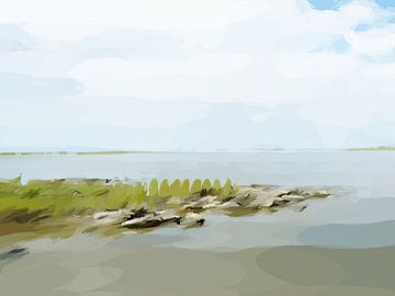 Landschap - Land dat bij vloed overstroomt.