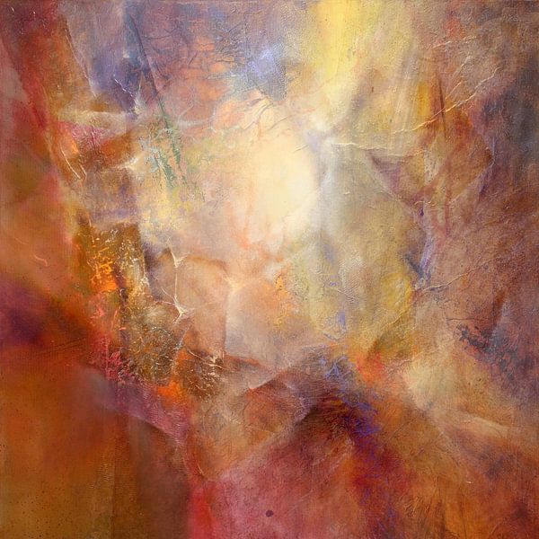 Floating shapes - orange, purple and gold by Annette Schmucker