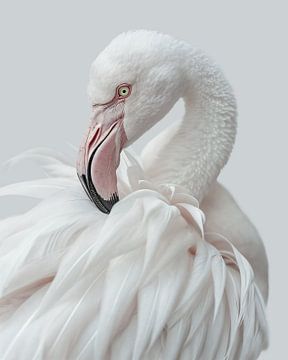 Witte Flamingo van Sander Hupkes