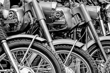 Oldtimer Zündapp mopeds (black and white)