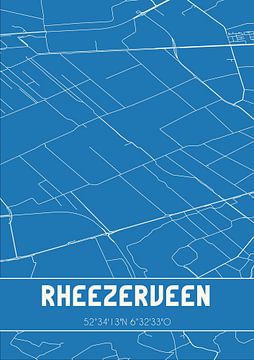 Blauwdruk | Landkaart | Rheezerveen (Overijssel) van Rezona