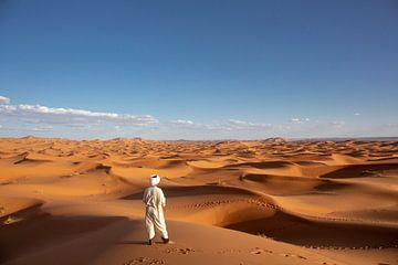 zandduinen in de woestijn van de Sahara in Marokko, Afrika