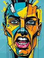 Visage expressif Pop Art