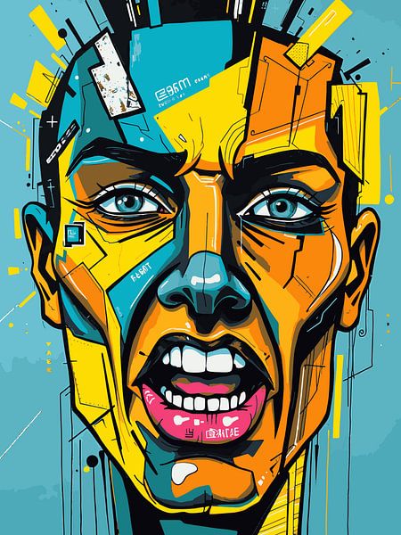 Visage expressif Pop Art par bob rendy