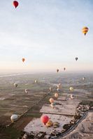 Coloured Hot Air Balloons sunrise the Nile Luxor, Egypt